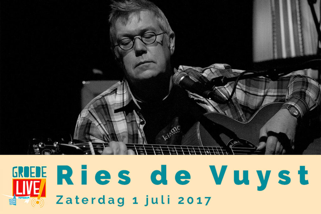 Aankondigingsposter Ries de Vuyst en The Extremely Nice Not Quite Gypsy Guys - Groede Live 2017